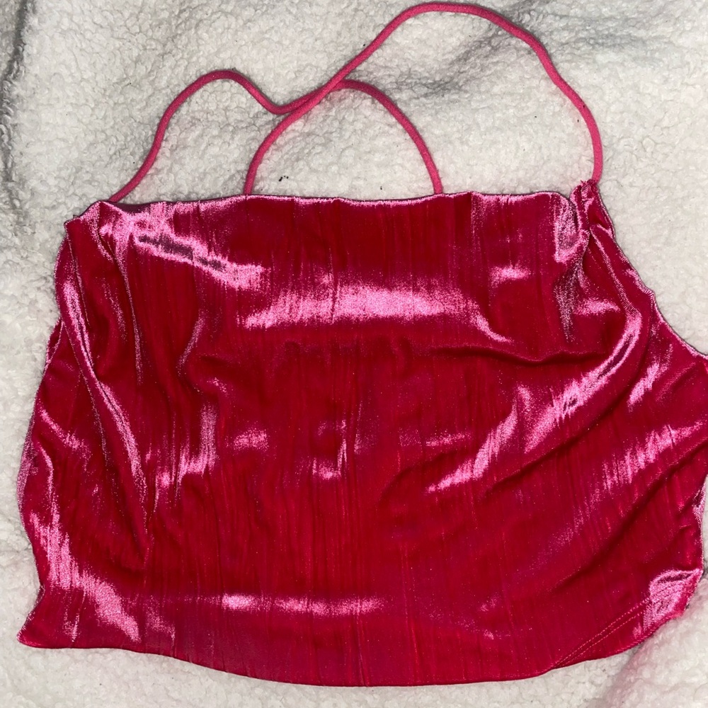 Pink Velvet Crop Top
